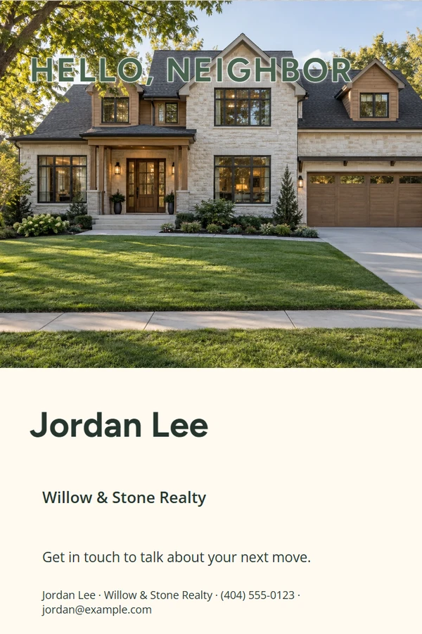 Neighborhood Door Hanger — example design
