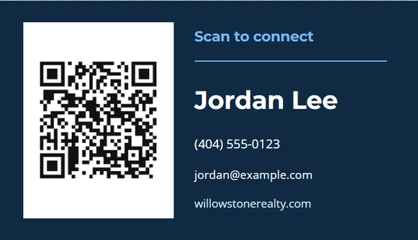Scan-First Agent Contact Card — example design