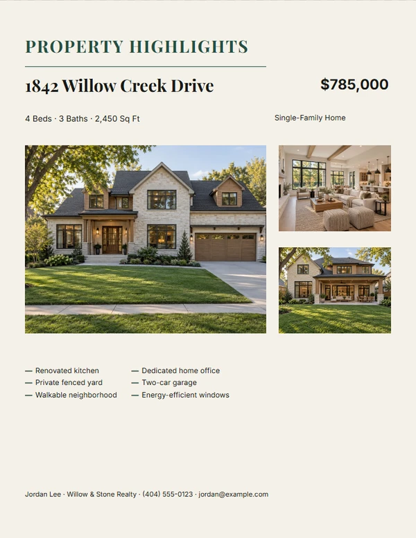 Editorial Property Story — example design