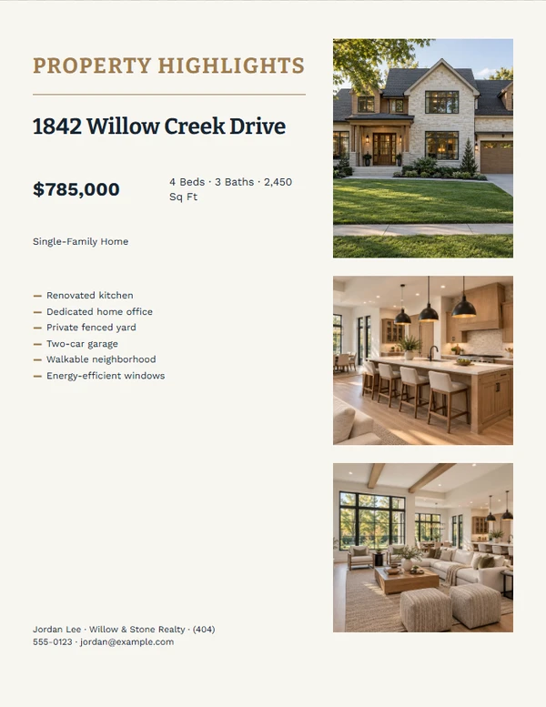 Facts-First Property Brief — example design