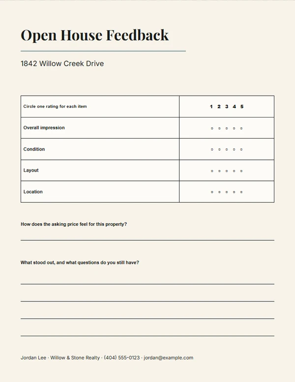 Editorial Property Feedback — example design
