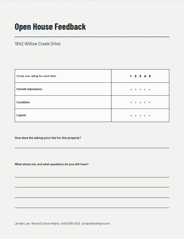 Minimal Visit Review — example design