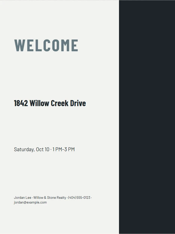 Architectural Welcome Sign — example design