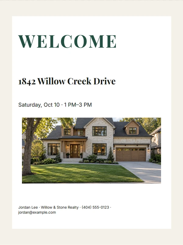 Editorial Story Welcome Sign — example design