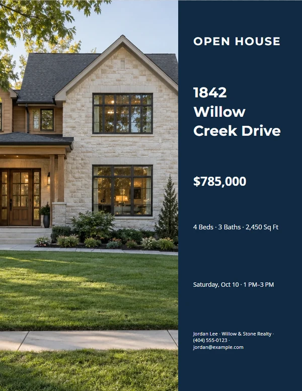 Modern Brokerage Open House Flyer — example design