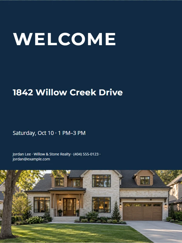 Modern Brokerage Welcome Sign — example design