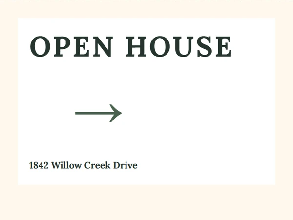 Warm Residential Directional Sign — example design