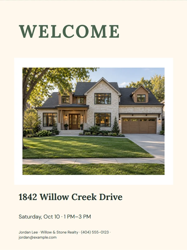 Warm Residential Welcome Sign — example design