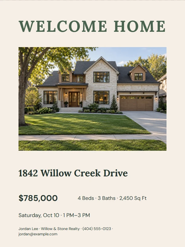 Warm Welcome Sign — example design