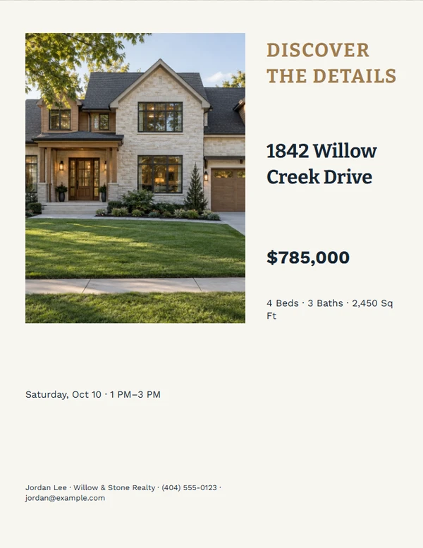 Property Details QR Sign — example design